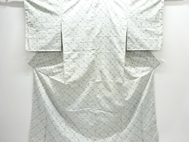 JAPANESE KIMONO / ANTIQUE KIMONO / SILK / TSUMUGI / WOVEN GRID